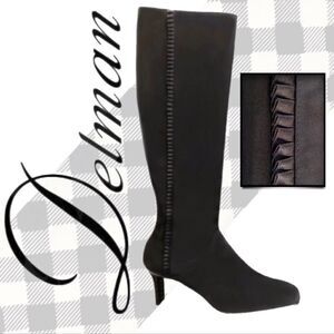 BERGDORF’S DRESS BOOTS DELMAN VINTAGE LEATHER CREPE 10M